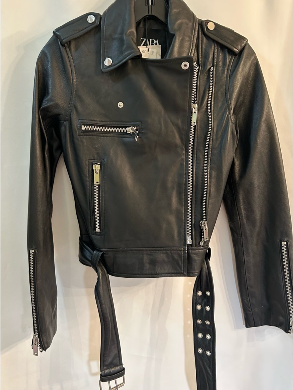 ZARA Leather Motorcycle Style Jacket-NWT- Size XS
